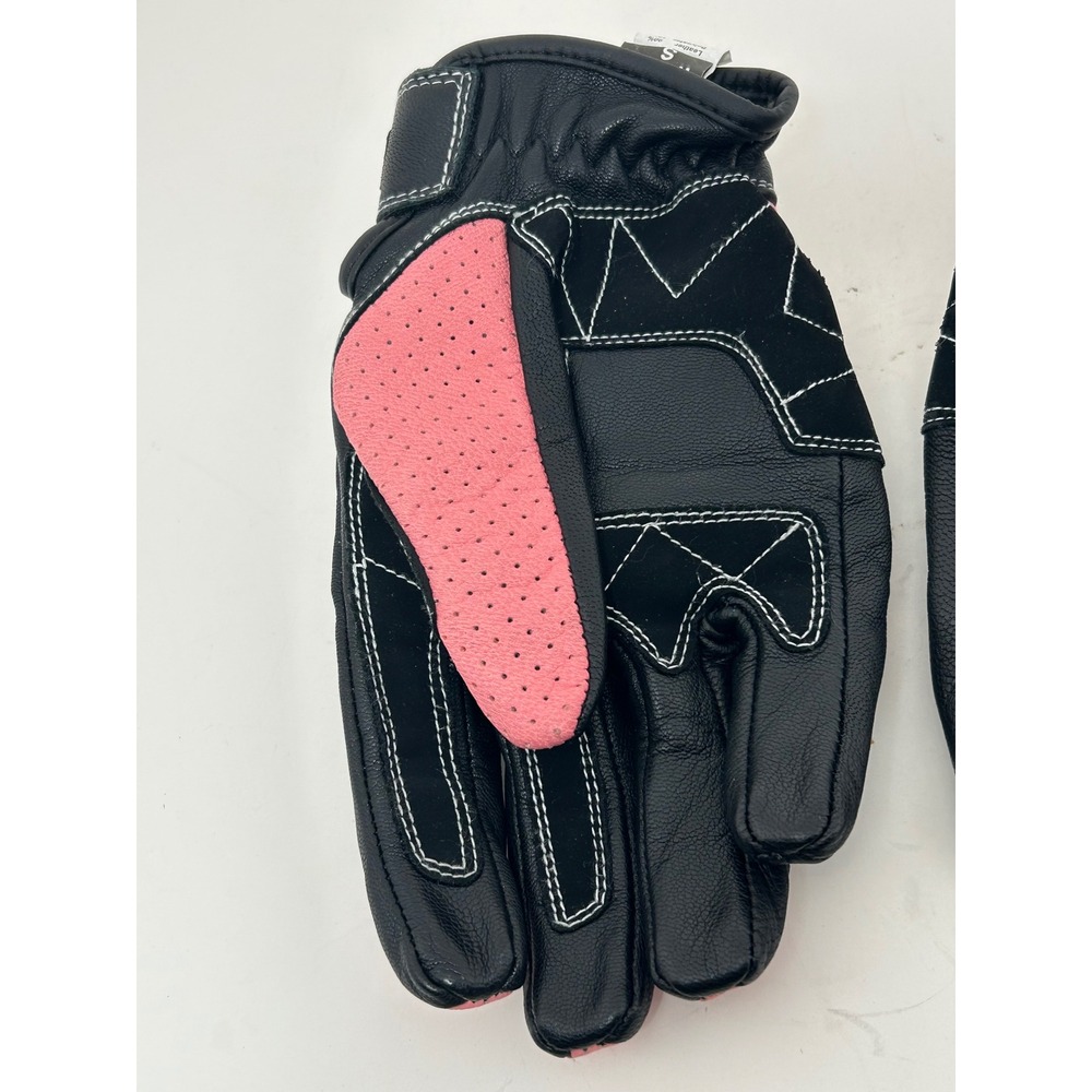 BILT Womens Motorcycle‎ Gloves Pink Black Leather Hard Knuckle Size Small - Picture 5 of 9